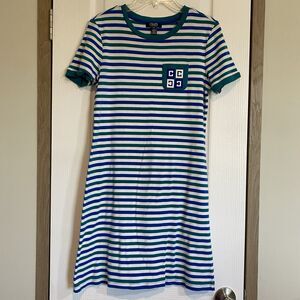 Chaps Ralph Lauren Tee Dress pocket logo womens sz Small nautical sailor girl